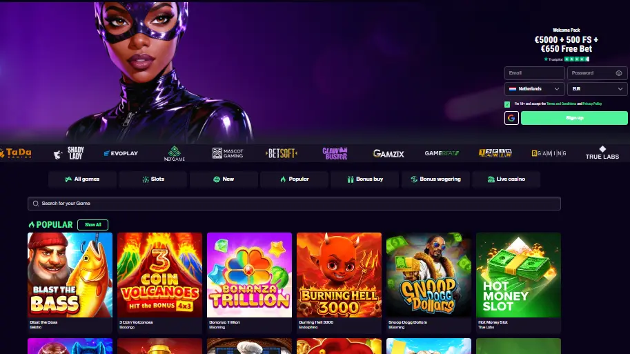 Winbeast website interface screenshot